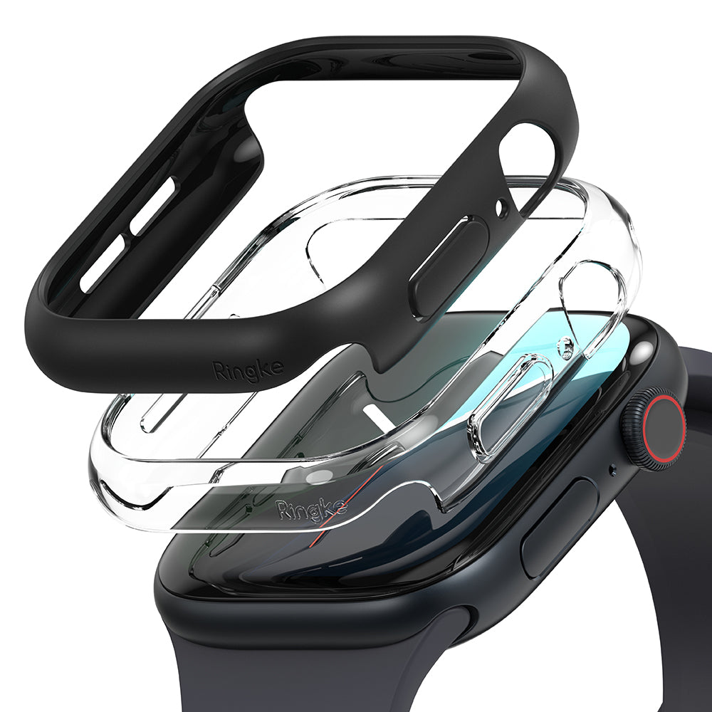 Ringke - Slim (2 pack) - Apple Watch 10 42mm / Watch 11 42mm - Clear / Matte Black