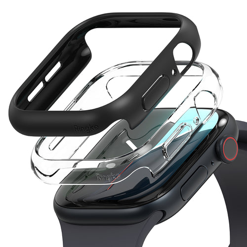 Ringke - Slim (2 pack) - Apple Watch 10 42mm / Watch 11 42mm - Clear / Matte Black