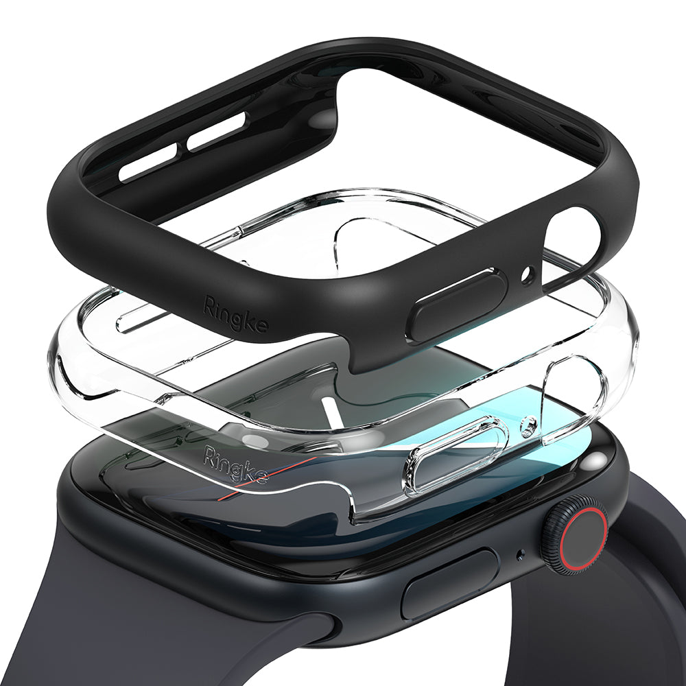 Ringke - Slim (2 pack) - Apple Watch 10 42mm / Watch 11 42mm - Clear / Matte Black