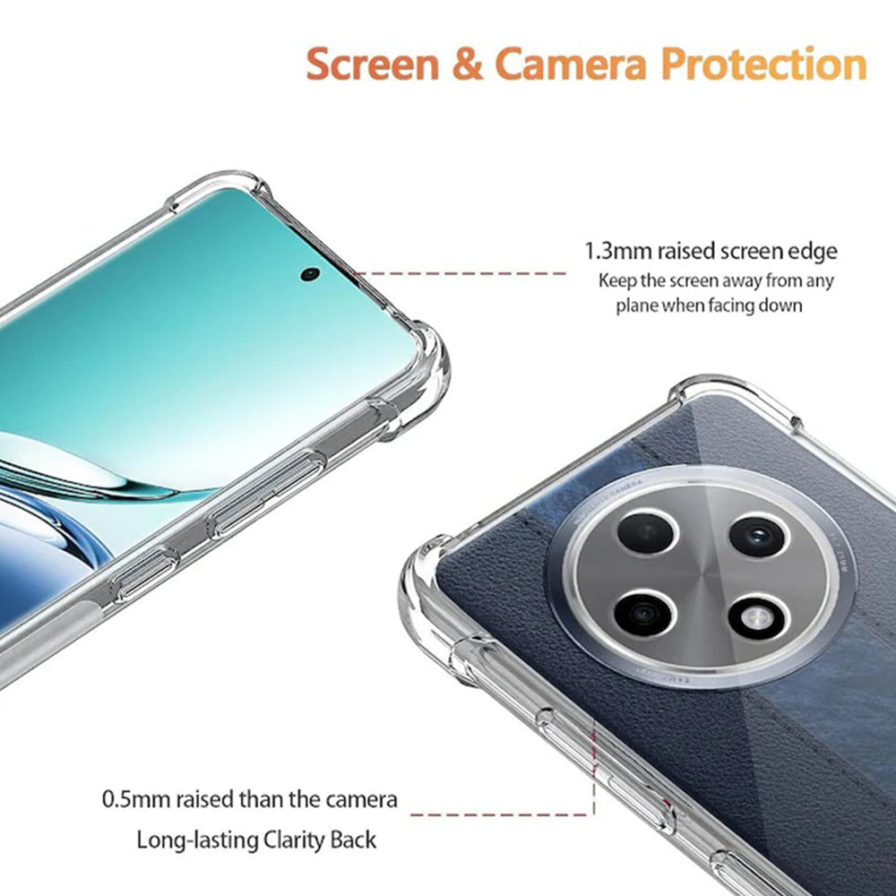 Techsuit - Shockproof Clear Silicone - Oppo Reno12 F 4G / Reno12 F 5G / Reno12 FS 4G / Reno12 FS 5G - Clear