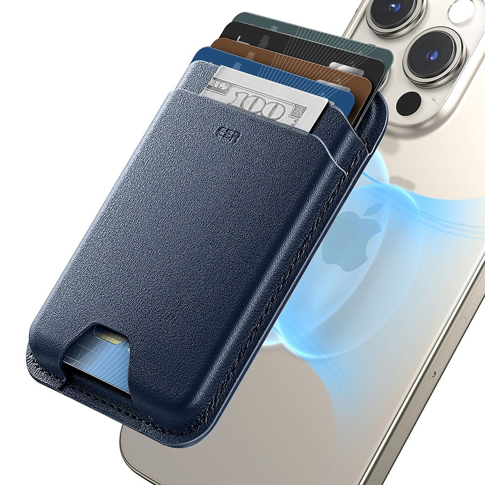 ESR - Premium Wallet Boost MagSafe (2K63803) - Smart 4 Cards Storage, Made from Artificial Leather - Dark Blue