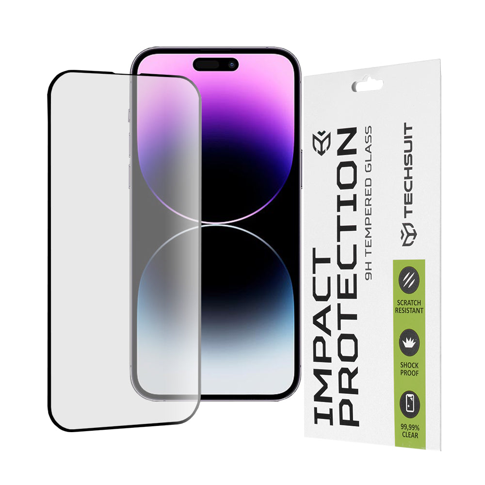 TechSuit Folie de protectie Techsuit 111D Full Cover / Full Glue Glass compatibil cu iPhone 14 Pro Max, Negru