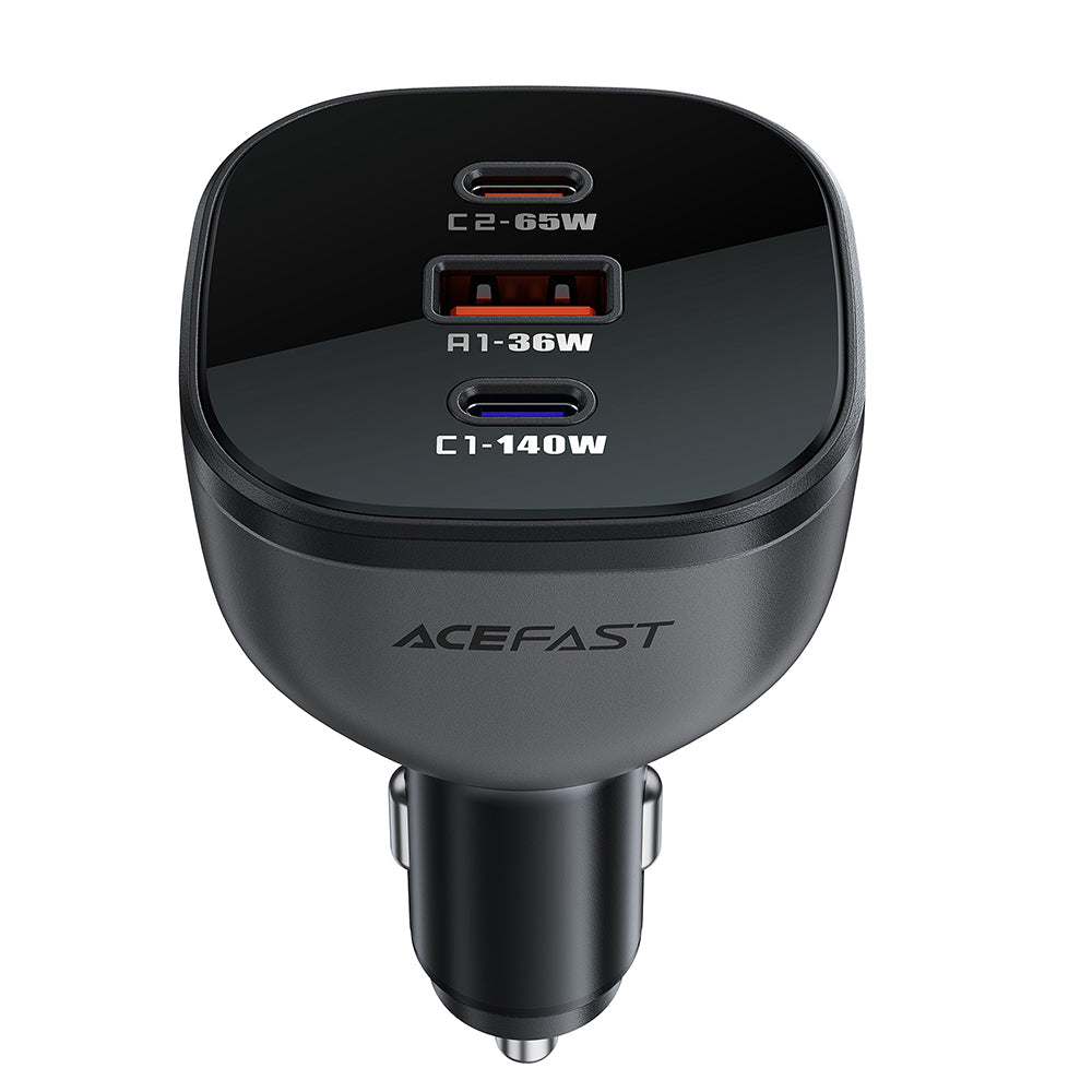 Acefast - Car Charger (B14) - 2x USB-C, USB, 165W, Fast Charging, Intelligent Temperature Control - Black