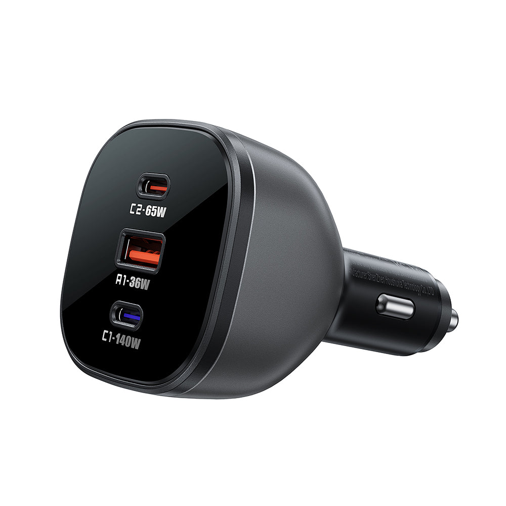 Acefast - Car Charger (B14) - 2x USB-C, USB, 165W, Fast Charging, Intelligent Temperature Control - Black