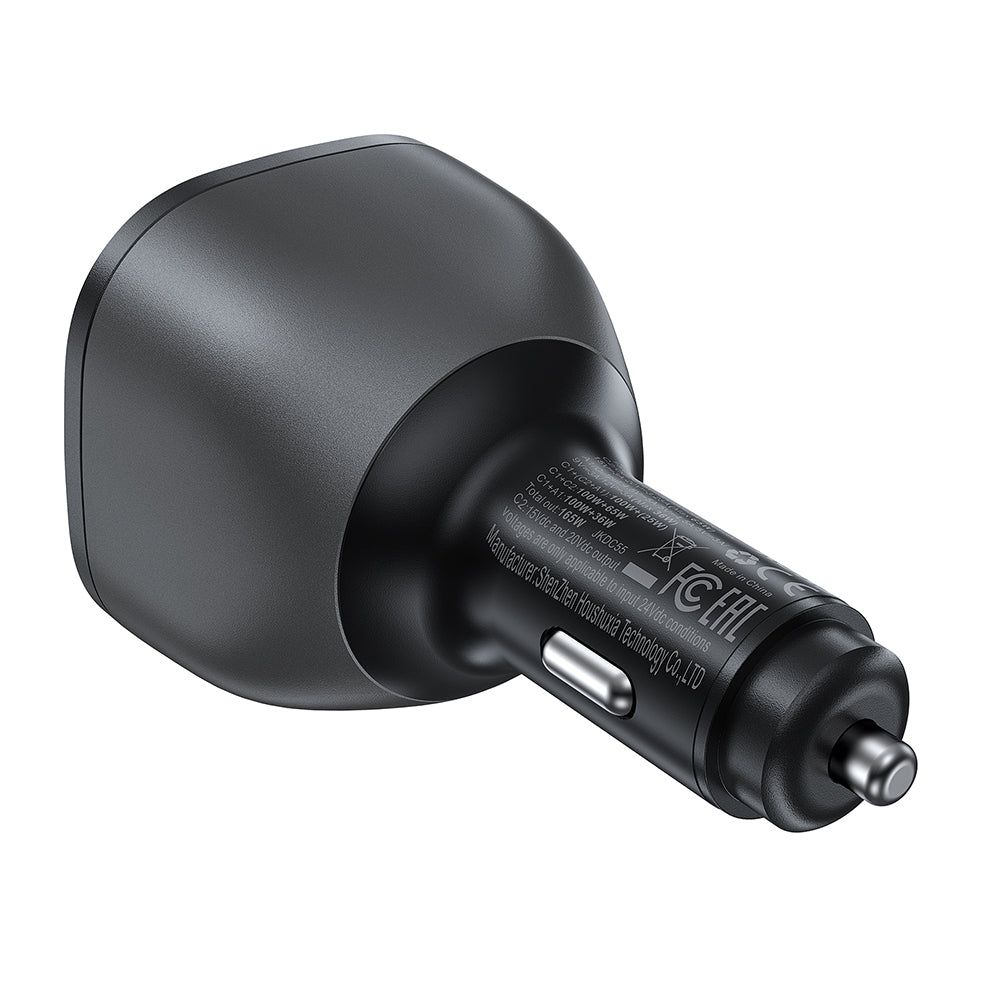 Acefast - Car Charger (B14) - 2x USB-C, USB, 165W, Fast Charging, Intelligent Temperature Control - Black