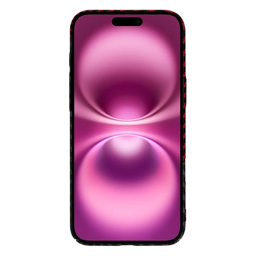 Techsuit - Carbonite FiberShell - iPhone 16 Plus - Red Vortex