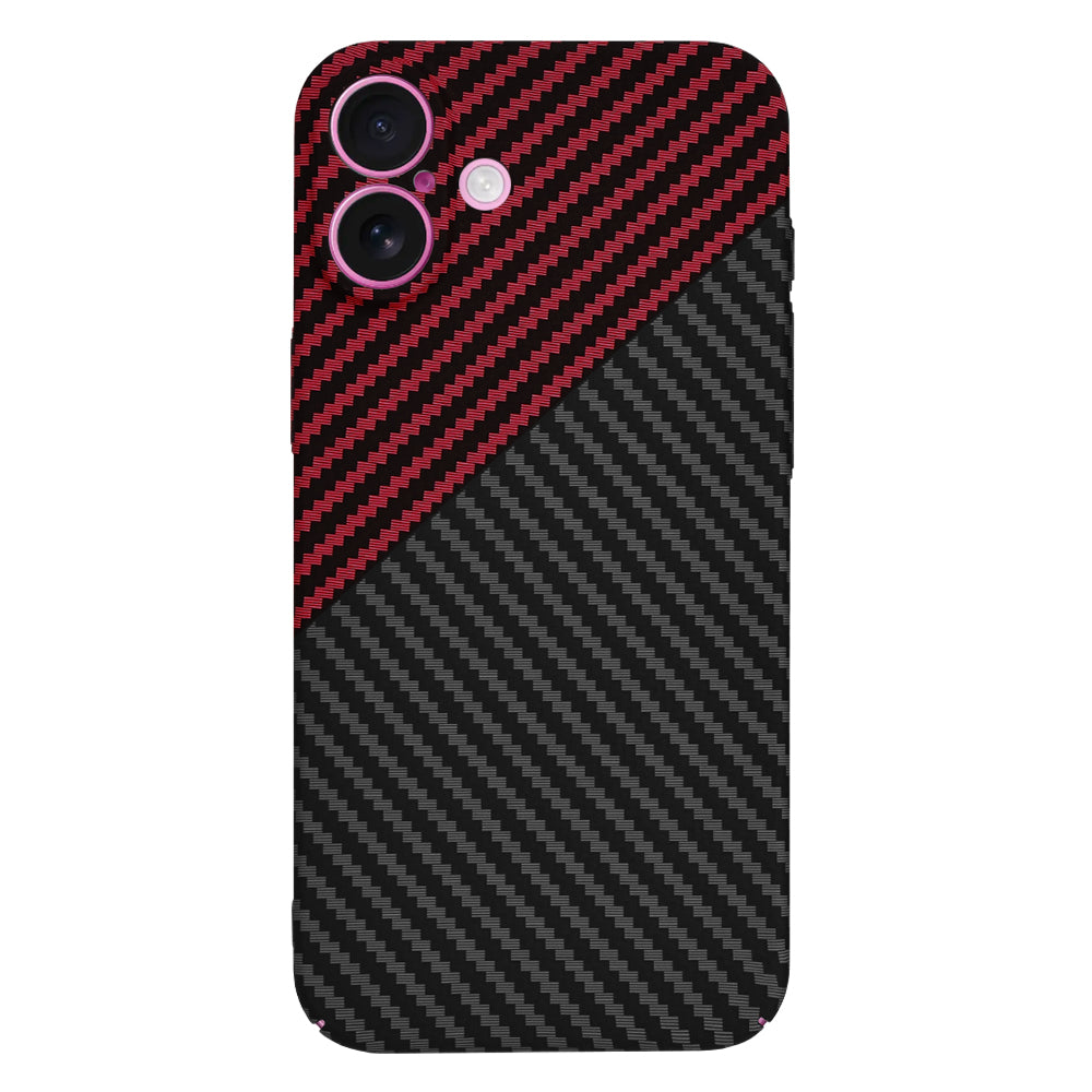 Techsuit - Carbonite FiberShell - iPhone 16 Plus - Red Vortex