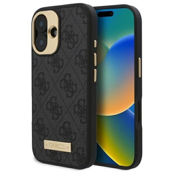 Guess - Hardcase 4G Logo Plate MagSafe (GUHMP16SU4GPRK) - iPhone 16 - Black