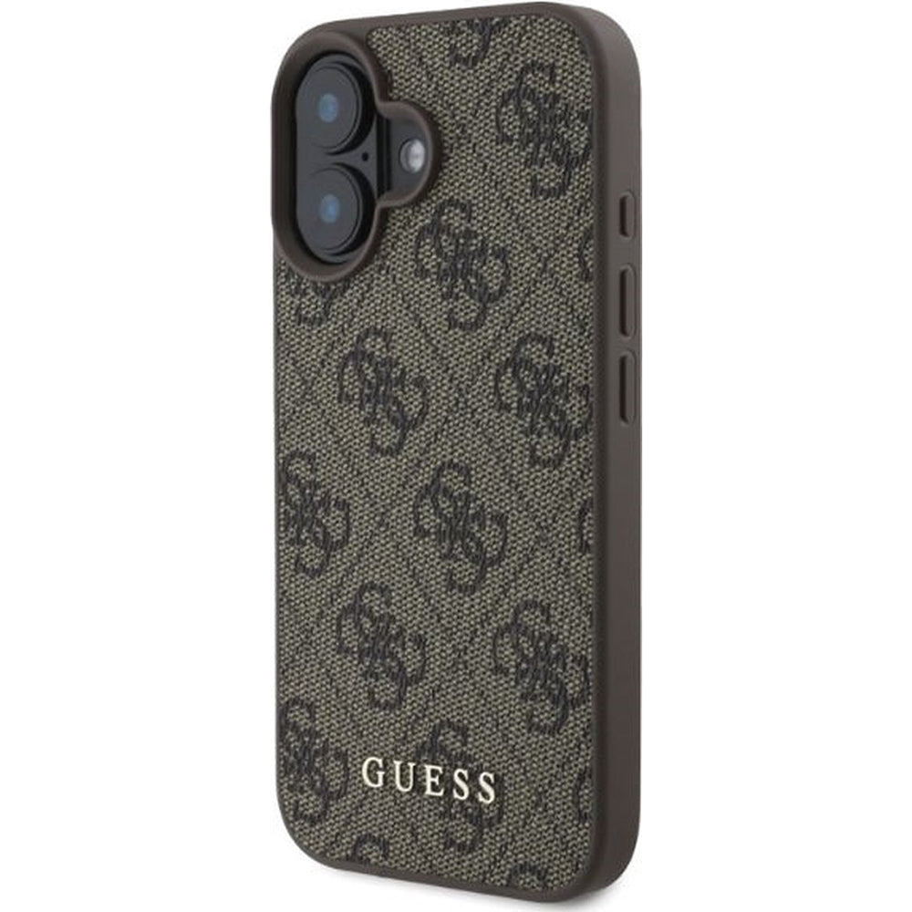 Husa de protectie Guess Hardcase 4G compatibil cu iPhone 16, Maro