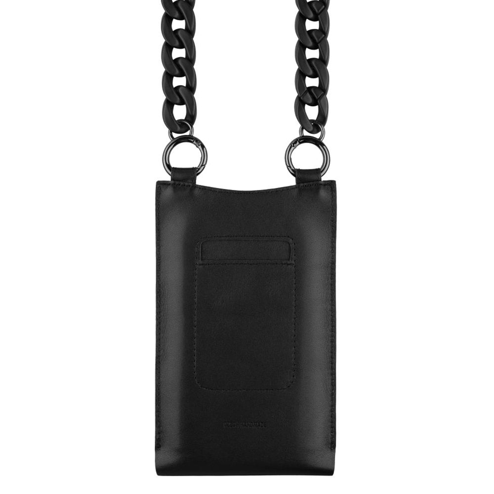 Fixed - Universal Shoulder Bag Venezia Leather (FIXVEN-BK) - for Mobile Phones 7" - Black