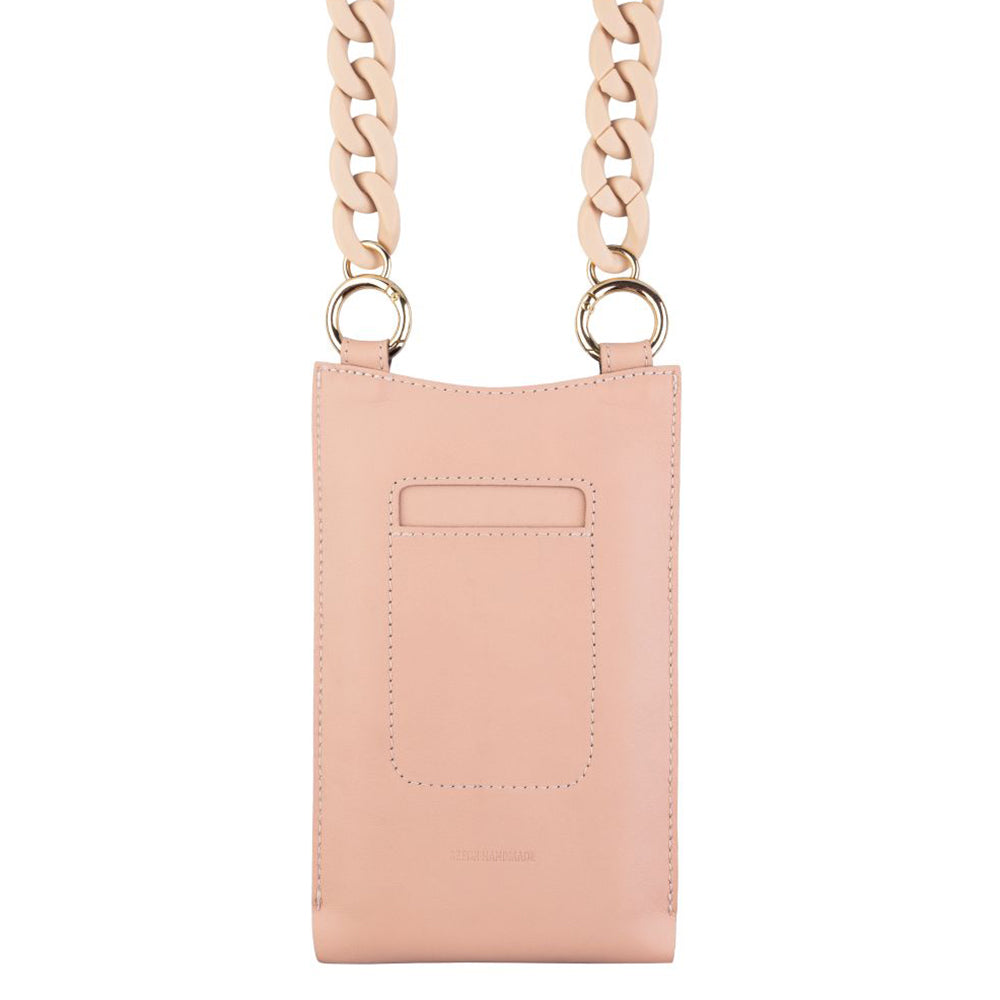 Fixed - Universal Shoulder Bag Venezia Leather (FIXVEN-PPI) - for Mobile Phones 7" - Pink