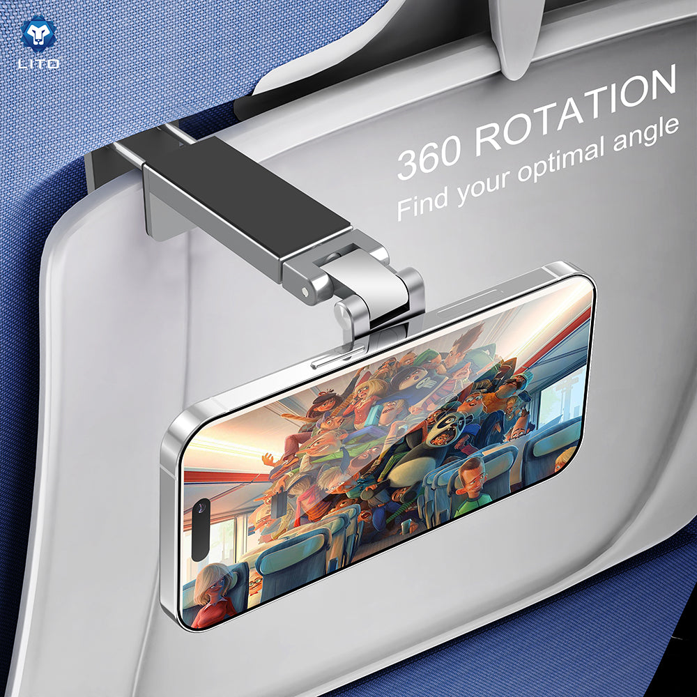 Lito - Travel Phone Holder (LH01) - Foldable, 360° rotation, One-Hand Operation Design - Grey