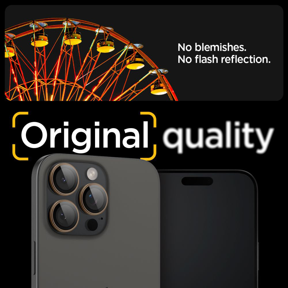Spigen - (2 pack) Optik.tR EZ Fit Pro Camera Glass (AGL08862) - iPhone 16 Pro - Desert Titanium