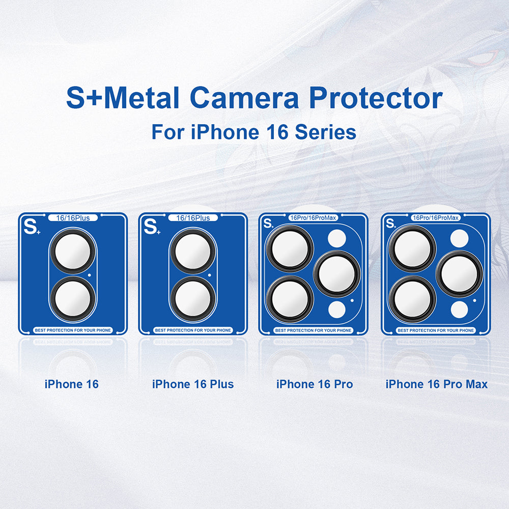 Lito - S+ Camera Glass Protector - iPhone 16 / iPhone 16 Plus - Black