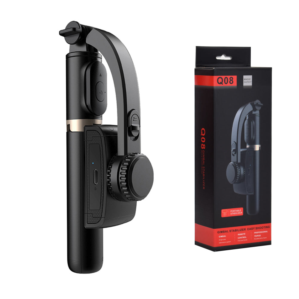 Techsuit - Selfie Stick (Q08) - Anti-Shake Tripod with Bluetooth Remote Control, 360 Rotation, Aluminium Alloy, 75cm - B