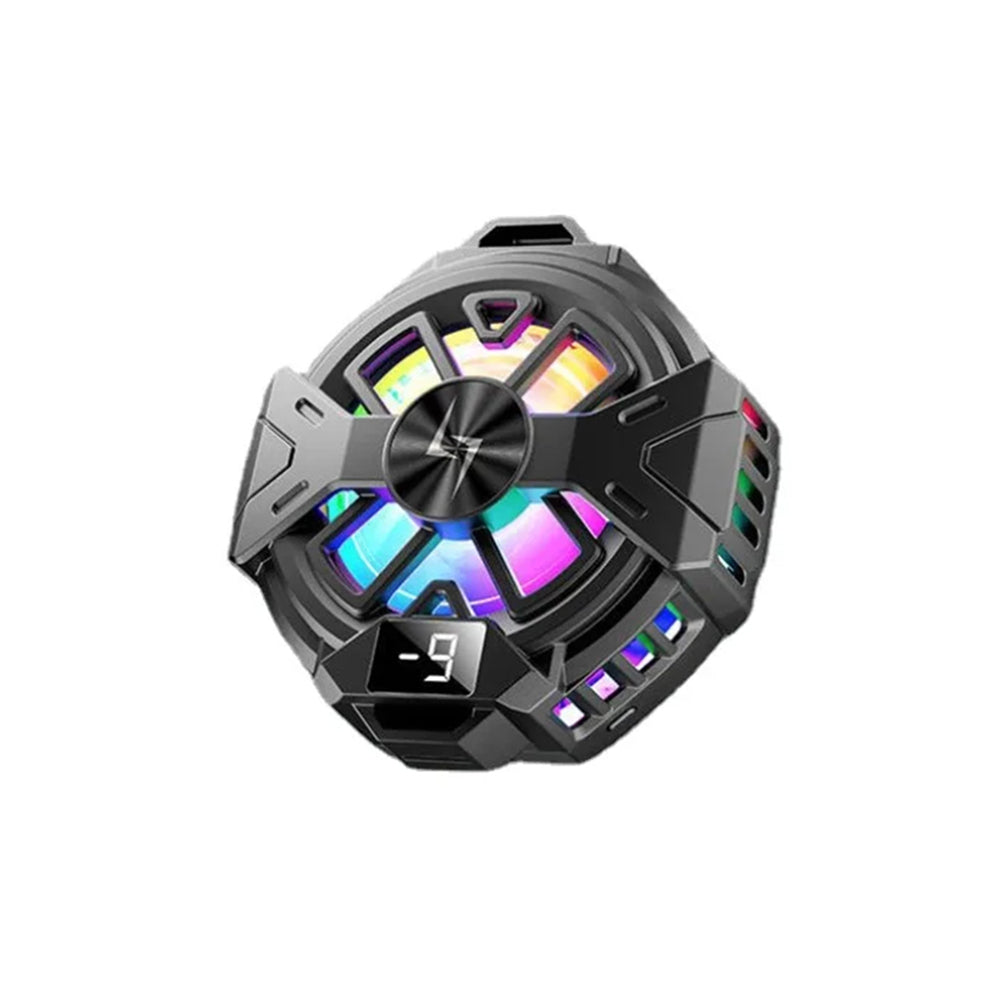 Techsuit - Phone Cooler (P60) - Magnetic, RGB Lights, Temperature Display, Low Noise, Two Speeds, for iOS and Android - 
