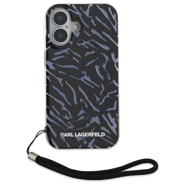 Karl Lagerfeld - Hardcase (KLHCP16MHZBPKCCU) - iPhone 16 Plus - Purple Zebra With Cord