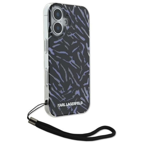 Karl Lagerfeld - Hardcase (KLHCP16MHZBPKCCU) - iPhone 16 Plus - Purple Zebra With Cord