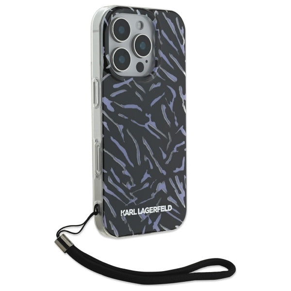 Karl Lagerfeld - Hardcase (KLHCP16XHZBPKCCU) - iPhone 16 Pro Max - Purple Zebra With Cord