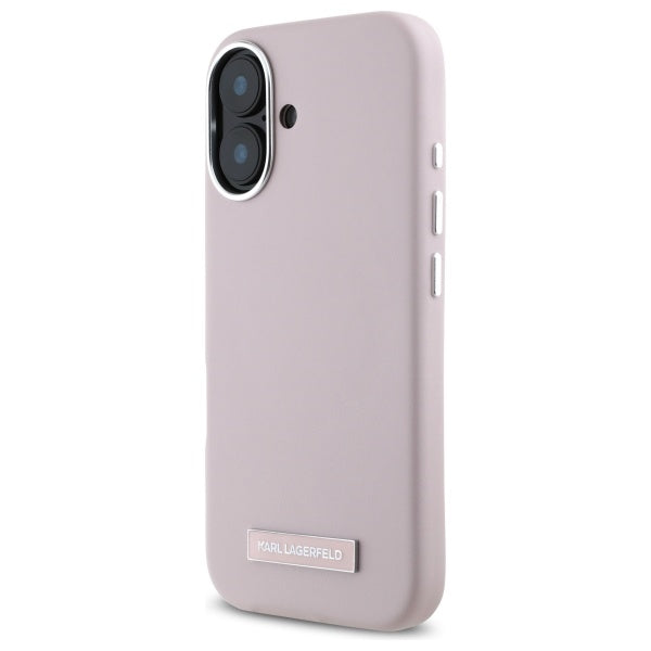 Karl Lagerfeld - Leather MagSafe (KLHMP16SPGMSRPP) - iPhone 16 - Pink FW Metal Plate