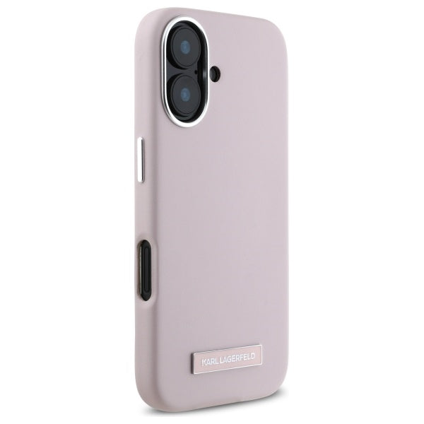 Karl Lagerfeld - Leather MagSafe (KLHMP16SPGMSRPP) - iPhone 16 - Pink FW Metal Plate