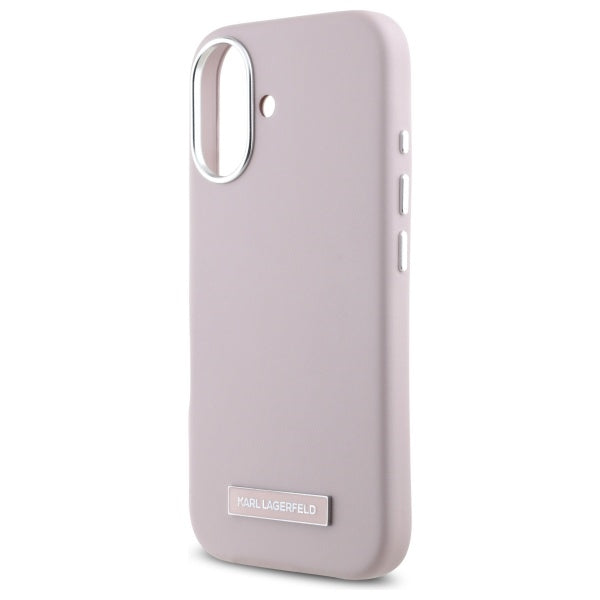 Karl Lagerfeld - Leather MagSafe (KLHMP16SPGMSRPP) - iPhone 16 - Pink FW Metal Plate