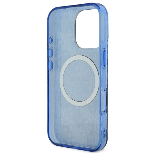 Guess - IML Peony On 4G Background MagSafe (GUHMP16LH4PYEEB) - iPhone 16 Pro - Blue