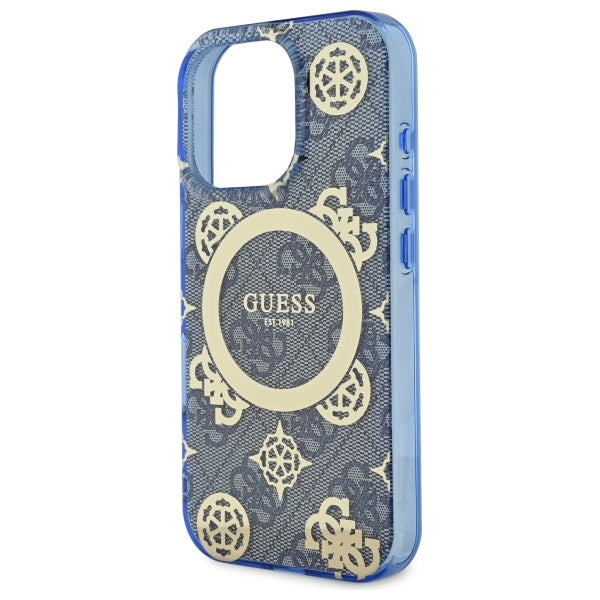 Guess - IML Peony On 4G Background MagSafe (GUHMP16LH4PYEEB) - iPhone 16 Pro - Blue