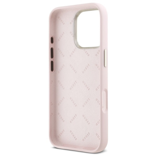 Husa de protectie Guess Silicone Script compatibil cu iPhone 16 Pro Max, Roz