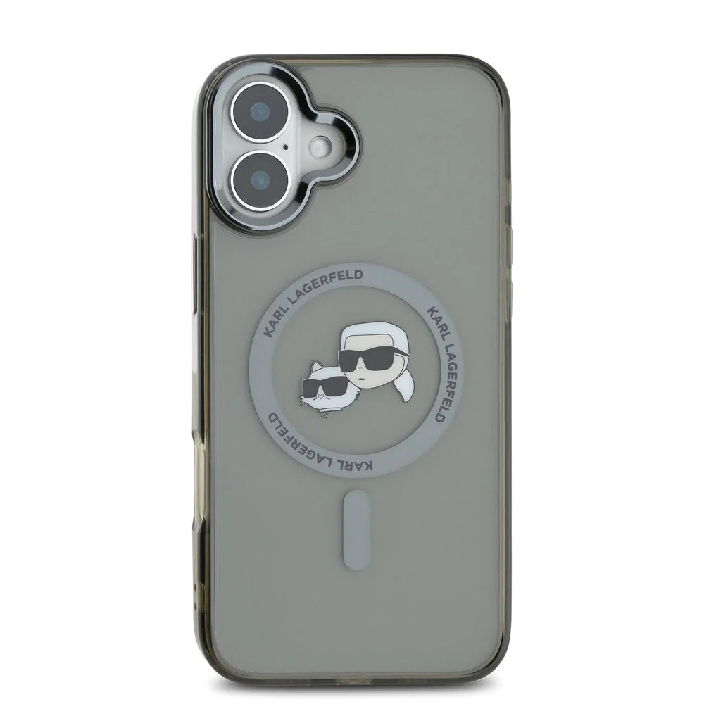 Karl Lagerfeld - IML MagSafe (KLHMP16MHLSKCK) - iPhone 16 Plus - Metal Karl&Choupette Head