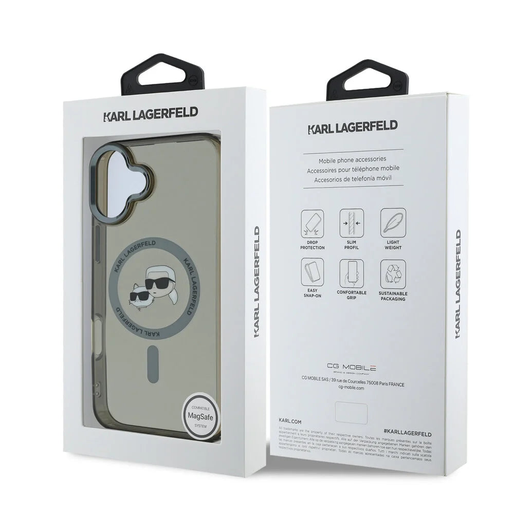 Karl Lagerfeld - IML MagSafe (KLHMP16MHLSKCK) - iPhone 16 Plus - Metal Karl&Choupette Head