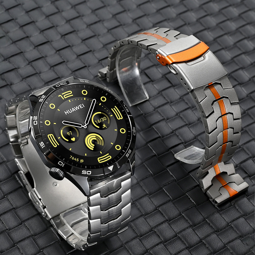 Techsuit - Watchband 22mm (W063) - Huawei Watch GT 2 (46mm)/GT 2 Pro/GT 3 Pro (46mm)/Xiaomi Watch S1 - Titanium Orange