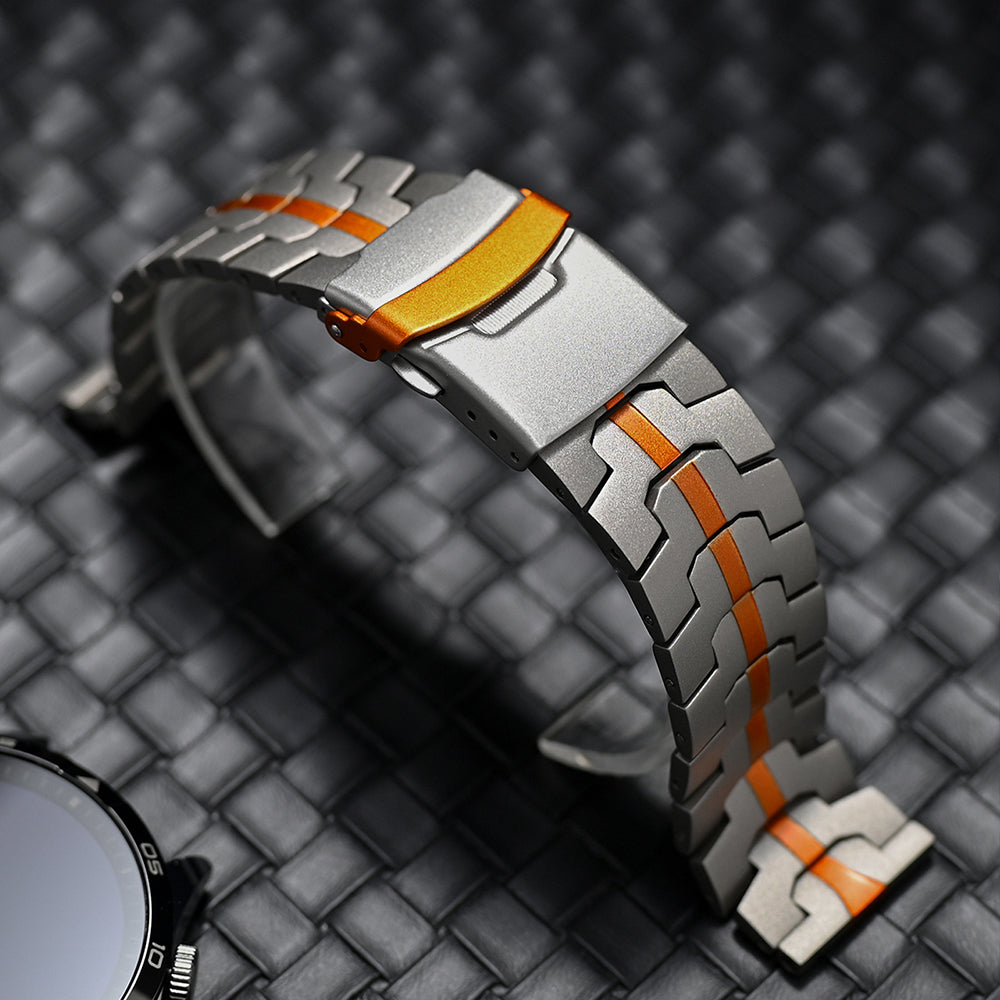 Techsuit - Watchband 22mm (W063) - Huawei Watch GT 2 (46mm)/GT 2 Pro/GT 3 Pro (46mm)/Xiaomi Watch S1 - Titanium Orange