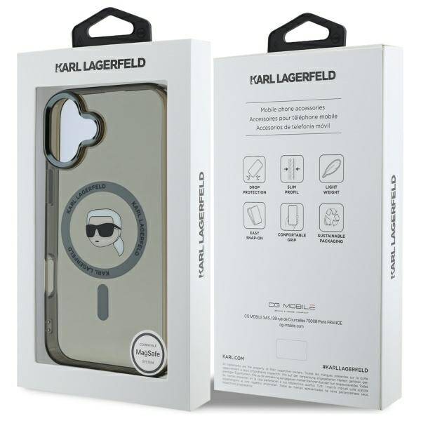 Karl Lagerfeld - IML MagSafe (KLHMP16MHLSKIK) - iPhone 16 Plus - Karl`s Head