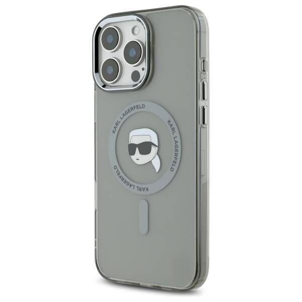 Karl Lagerfeld - IML MagSafe (KLHMP16LHLSKIK) - iPhone 16 Pro - Metal Karl`s Head