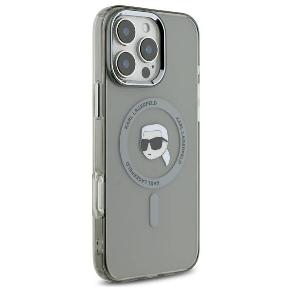 Karl Lagerfeld - IML MagSafe (KLHMP16LHLSKIK) - iPhone 16 Pro - Metal Karl`s Head