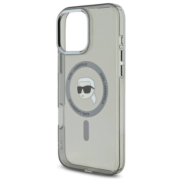 Karl Lagerfeld - IML MagSafe (KLHMP16LHLSKIK) - iPhone 16 Pro - Metal Karl`s Head