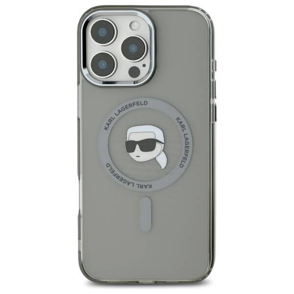 Karl Lagerfeld - IML MagSafe (KLHMP16LHLSKIK) - iPhone 16 Pro - Metal Karl`s Head