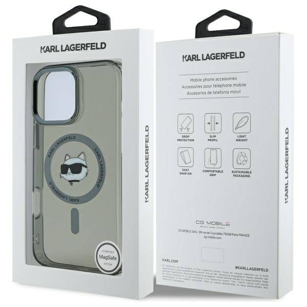 Karl Lagerfeld - IML MagSafe (KLHMP16LHLSCHK) - iPhone 16 Pro - Metal Choupette`s Head
