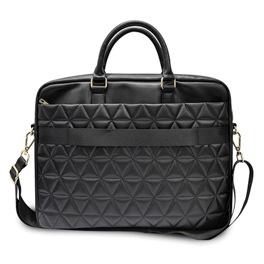 Guess - Computer Bag Quilted (GUCB15QLBK) - 15-16", Mosaique Pattern, Detachable Shoulder Strap, Adjustable - Black
