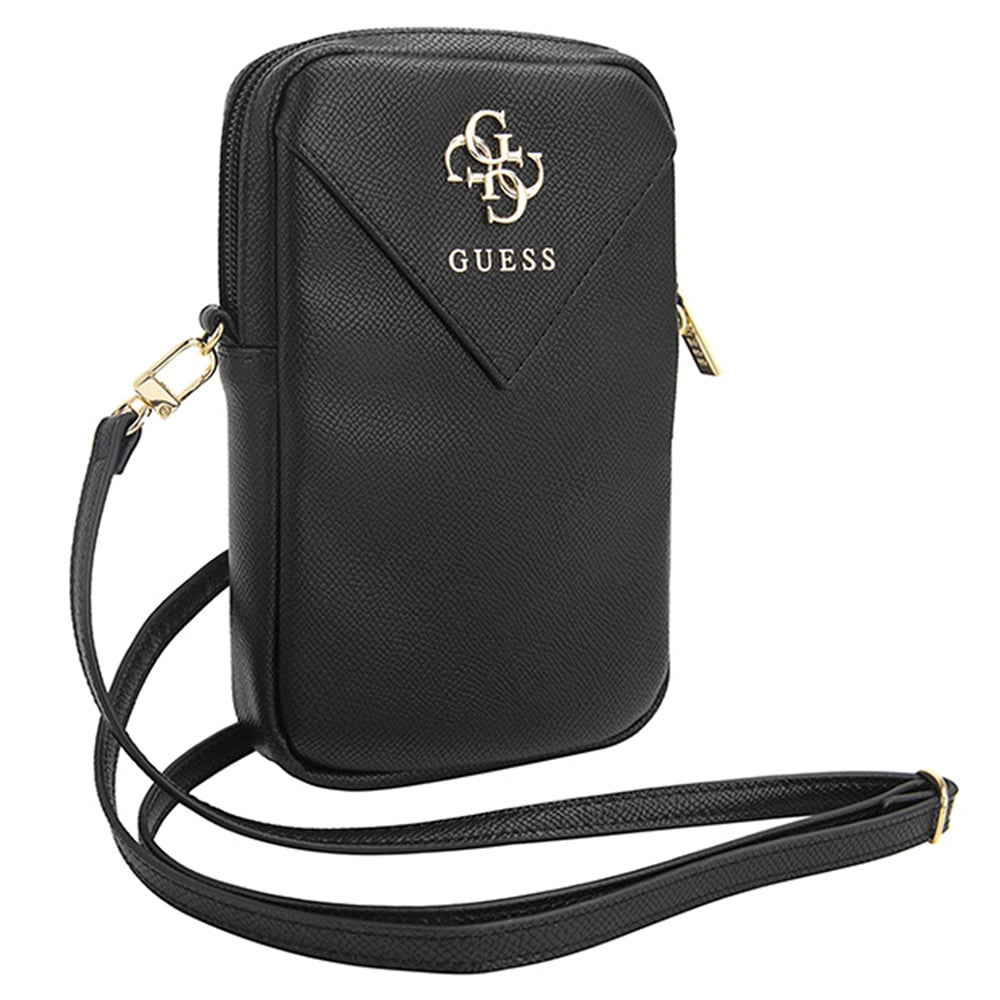 Guess - Universal Phone Pouch Zip Triangle 4G (GUWBZPGSTEGK) - Universal, Adjustable Strap, Zip Closure - Black
