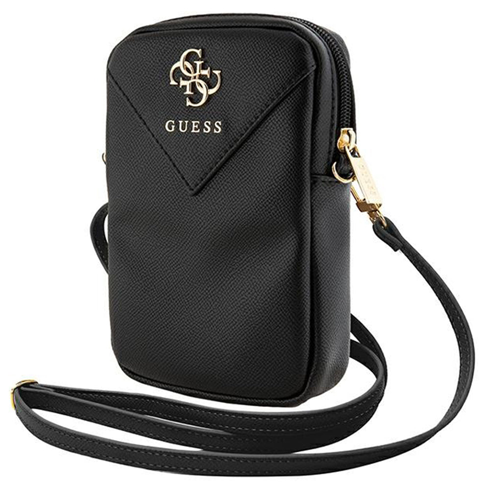 Guess - Universal Phone Pouch Zip Triangle 4G (GUWBZPGSTEGK) - Universal, Adjustable Strap, Zip Closure - Black