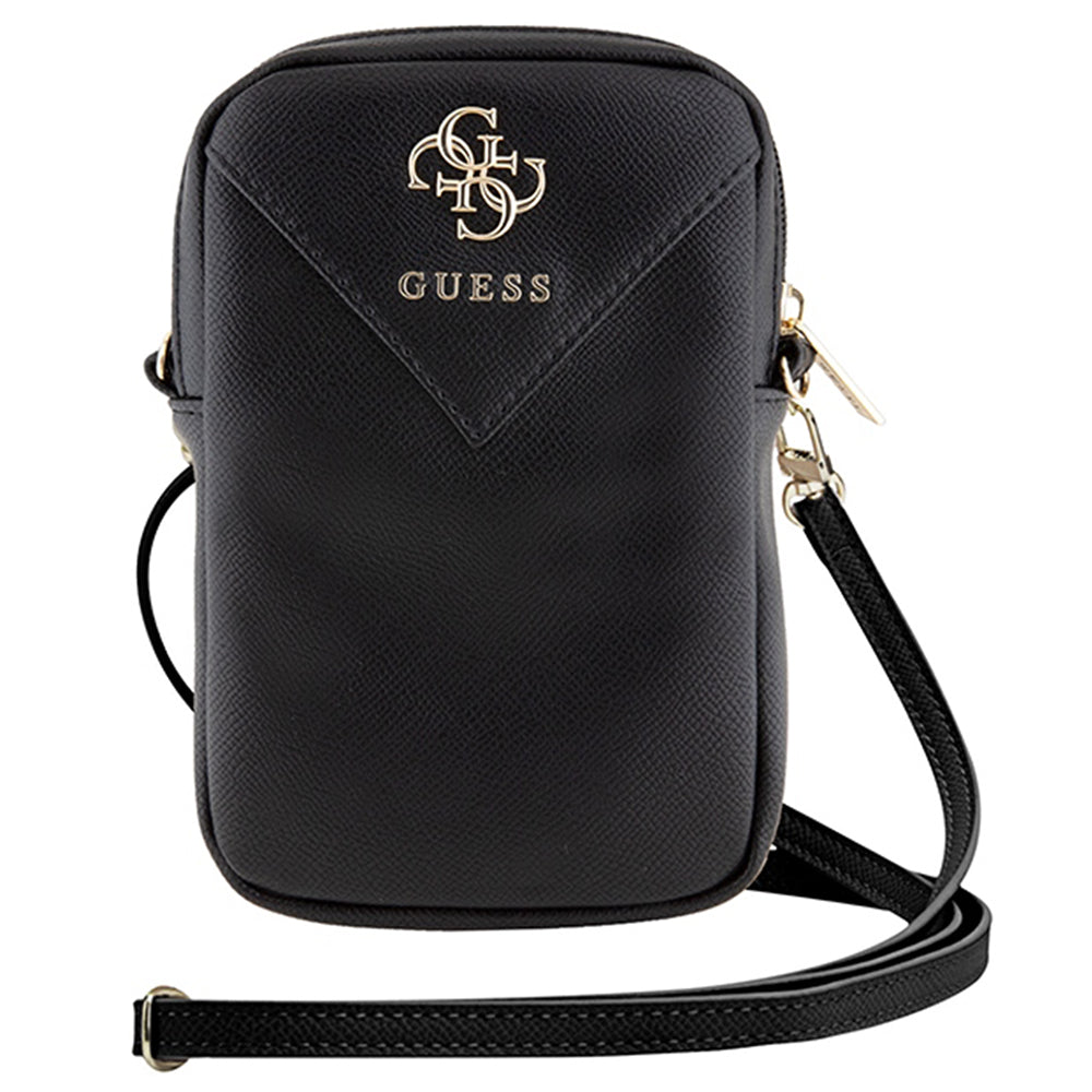 Guess - Universal Phone Pouch Zip Triangle 4G (GUWBZPGSTEGK) - Universal, Adjustable Strap, Zip Closure - Black