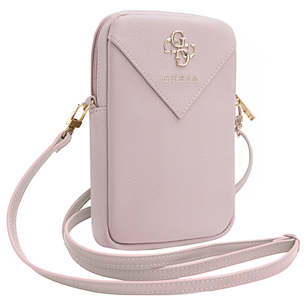 Guess - Universal Phone Pouch Zip Triangle 4G (GUWBZPGSTEGP) - Universal, Adjustable Strap, Zip Closure - Pink