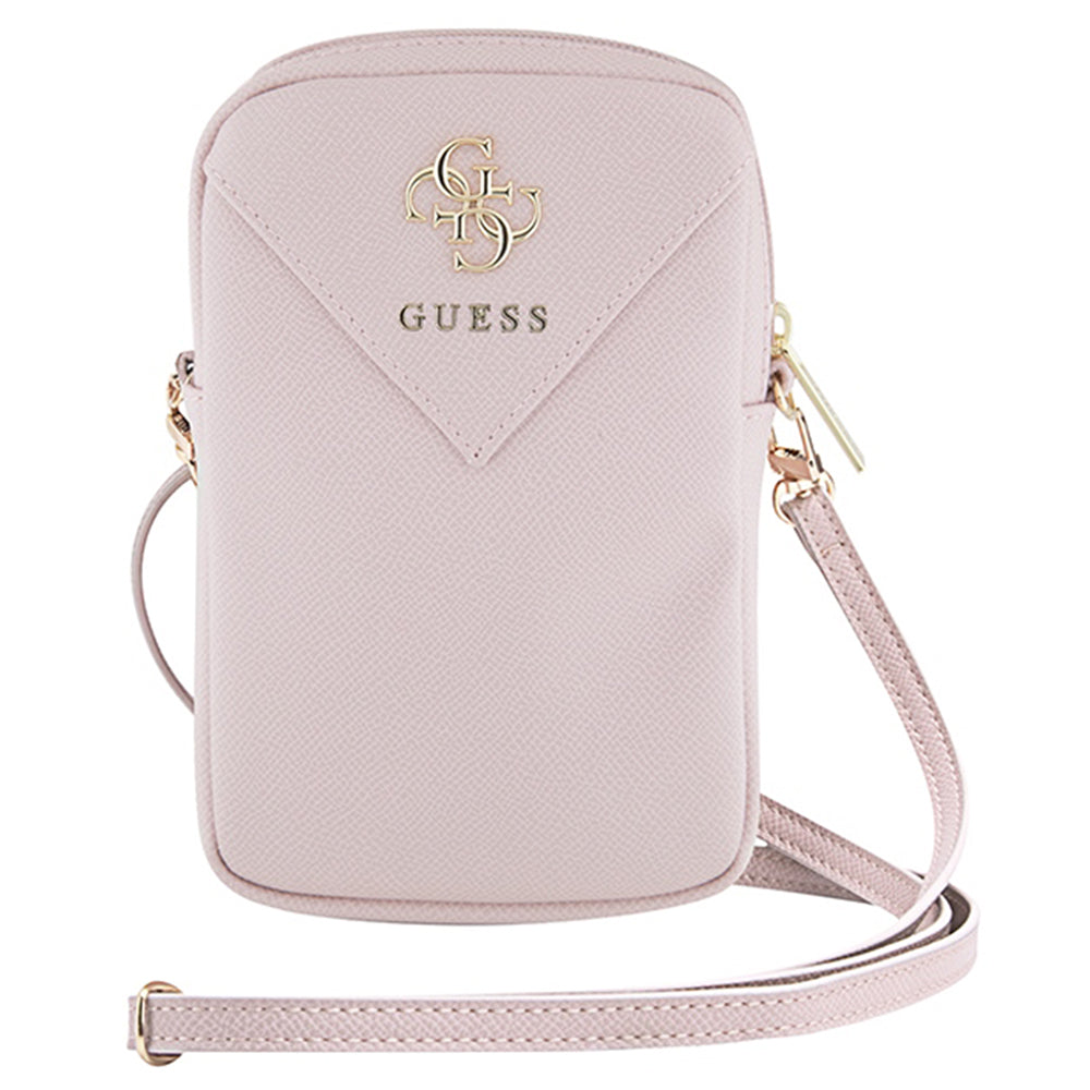 Guess - Universal Phone Pouch Zip Triangle 4G (GUWBZPGSTEGP) - Universal, Adjustable Strap, Zip Closure - Pink