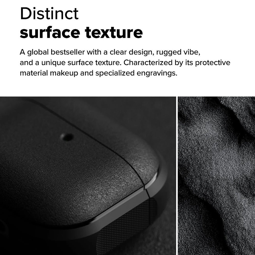 Ringke Casti Ringke Protection Case Onyx Magnetic, for AirPods 4, Non-Slip Texture, Carabiner Hole, Warm Gray – imagine 