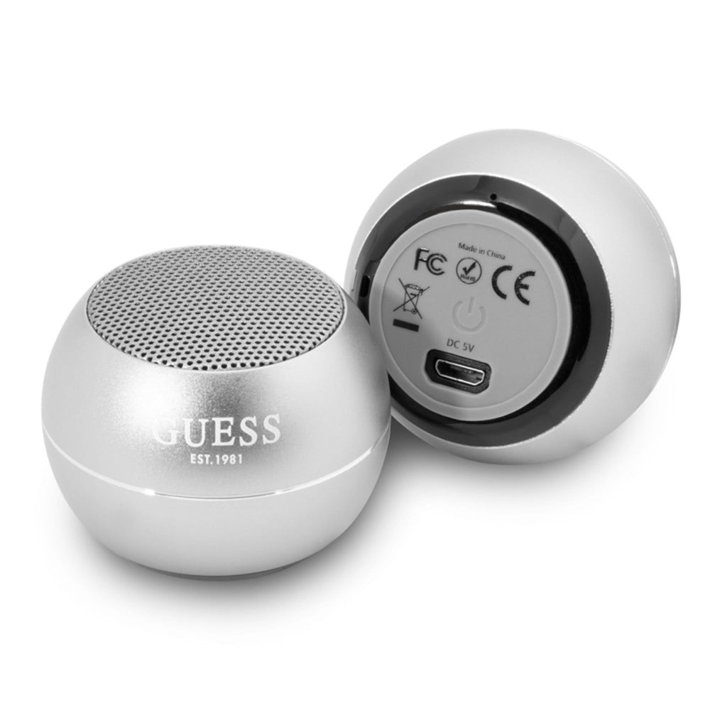 Guess - Wireless Mini Speaker (GUWSALGEG) - Bluetooth 5.0, 3W, 300mAh, 4H - Grey