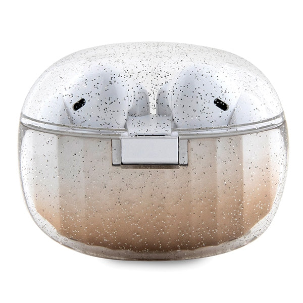 Guess - Wireless Earbuds (GUTWSHDGKEED) - Bluetooth 5.3, TWS, USB-C, with Docking Station, IPX4 - Glitter Gold Gradient