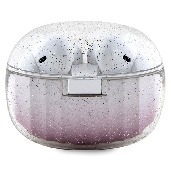 Guess - Wireless Earbuds (GUTWSHDGKEEP) - Bluetooth 5.3, TWS, USB-C, with Docking Station, IPX4 - Glitter Pink Gradient