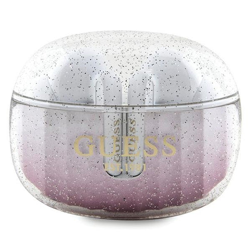 Guess - Wireless Earbuds (GUTWSHDGKEEP) - Bluetooth 5.3, TWS, USB-C, with Docking Station, IPX4 - Glitter Pink Gradient